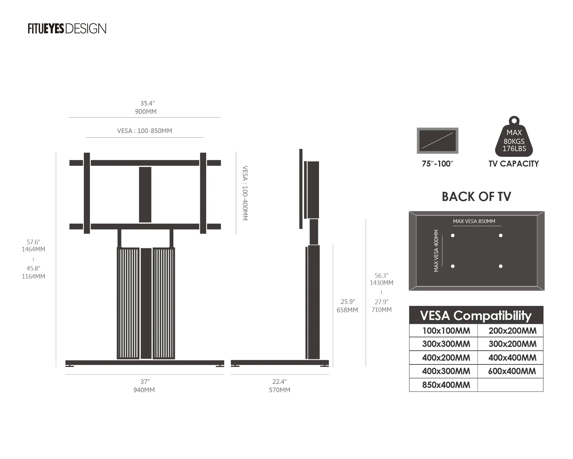 Cantor FT100 TV Stand - Image 20