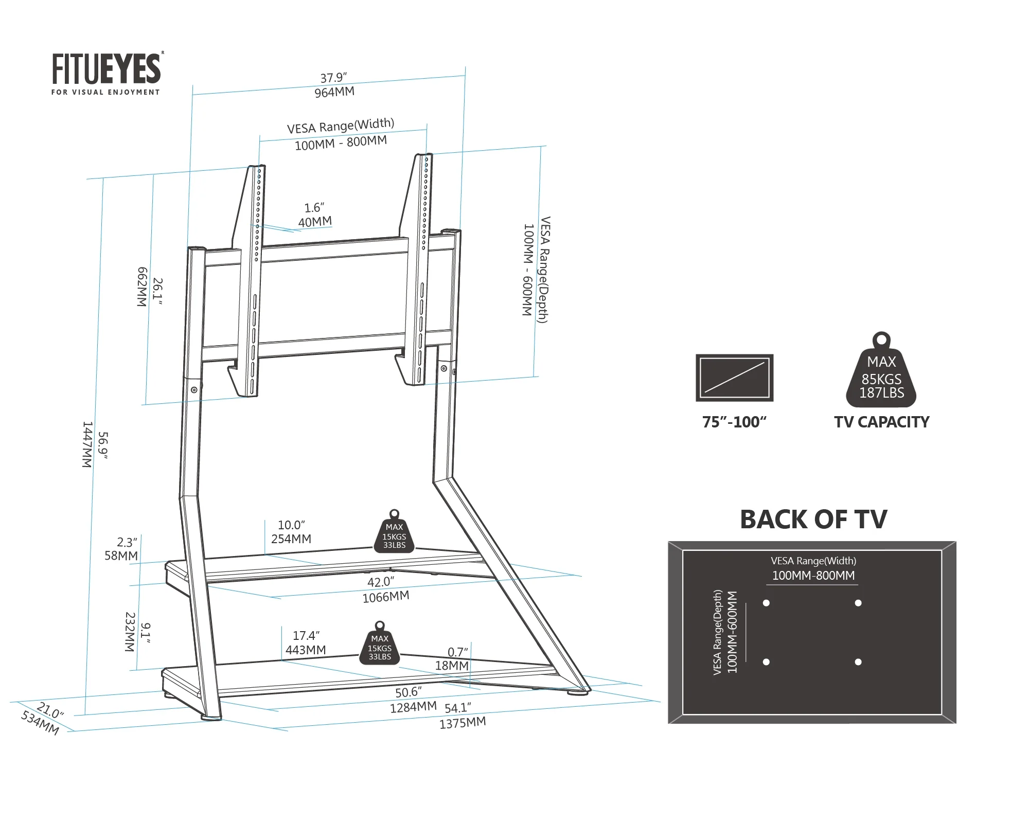 Eiffel FT100 TV Stand - Image 9