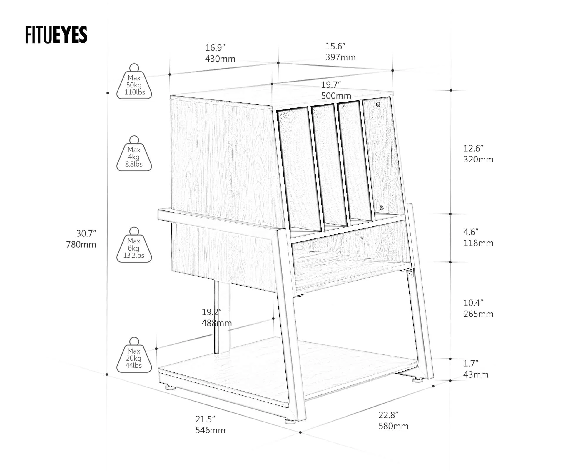 Eiffel RS05 Record Player Stand - Image 11